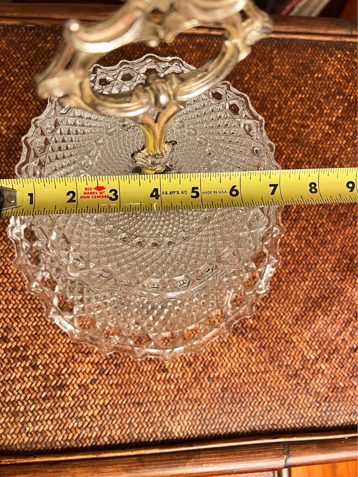 Glass Serving Stand | Two-Tier Dessert Display | Diamond-Cut Pattern 12”, gallery view 5