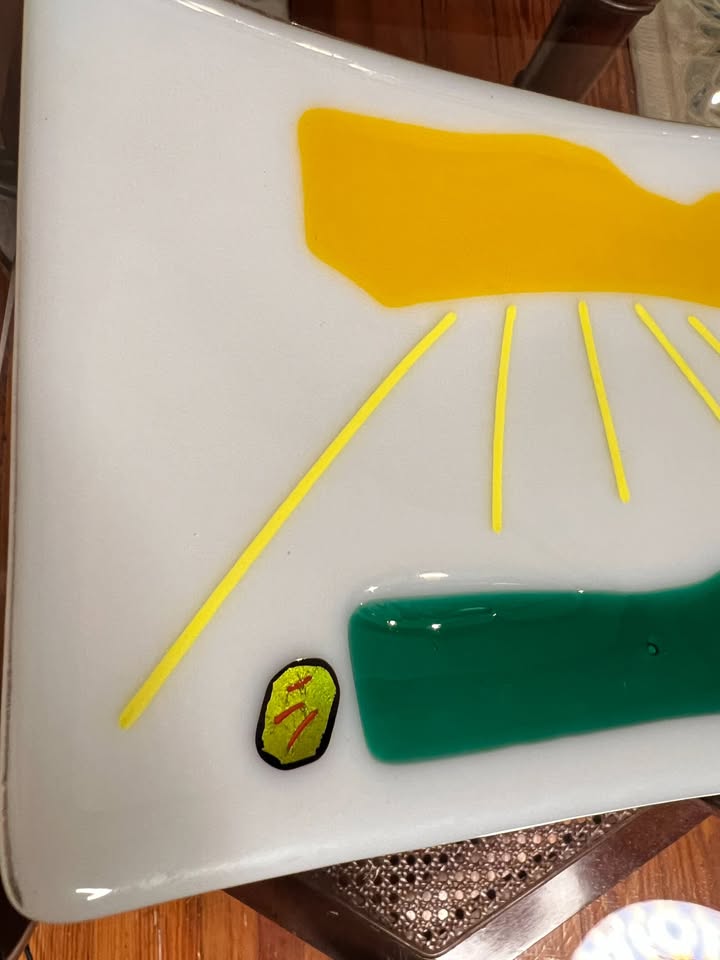 Fused art glass tray, gallery view 6