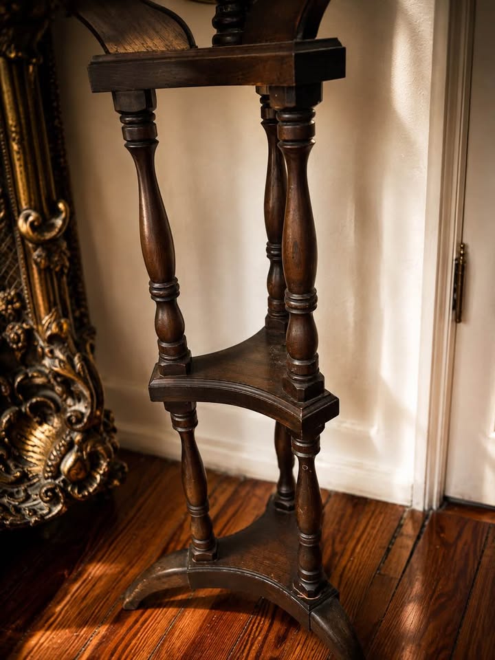 Vintage Butler Floor Globe Lamp | Illuminated Wood Library Stand, gallery view 5