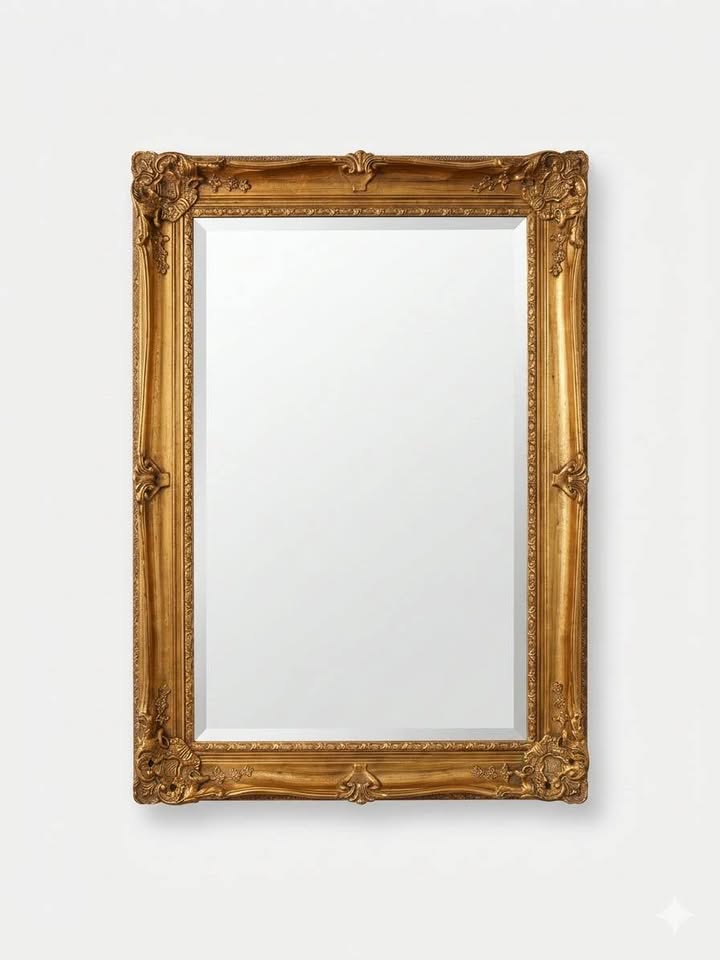 La Barge Gold Gilt Beveled Wall Mirror | French Louis XV Style | 44x31, gallery view 3
