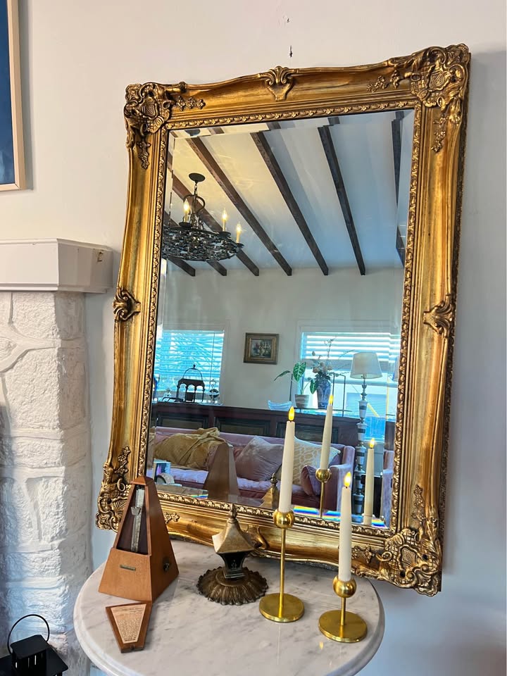 La Barge Gold Gilt Beveled Wall Mirror | French Louis XV Style | 44x31, gallery view 4