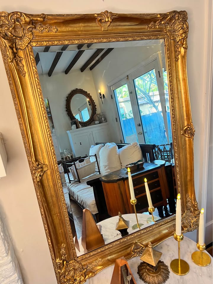 La Barge Gold Gilt Beveled Wall Mirror | French Louis XV Style | 44x31, gallery view 7