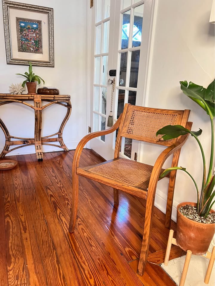 Vintage Cane Armchair | Bentwood Thonet Style | 1970s Accent Chair, gallery view 3