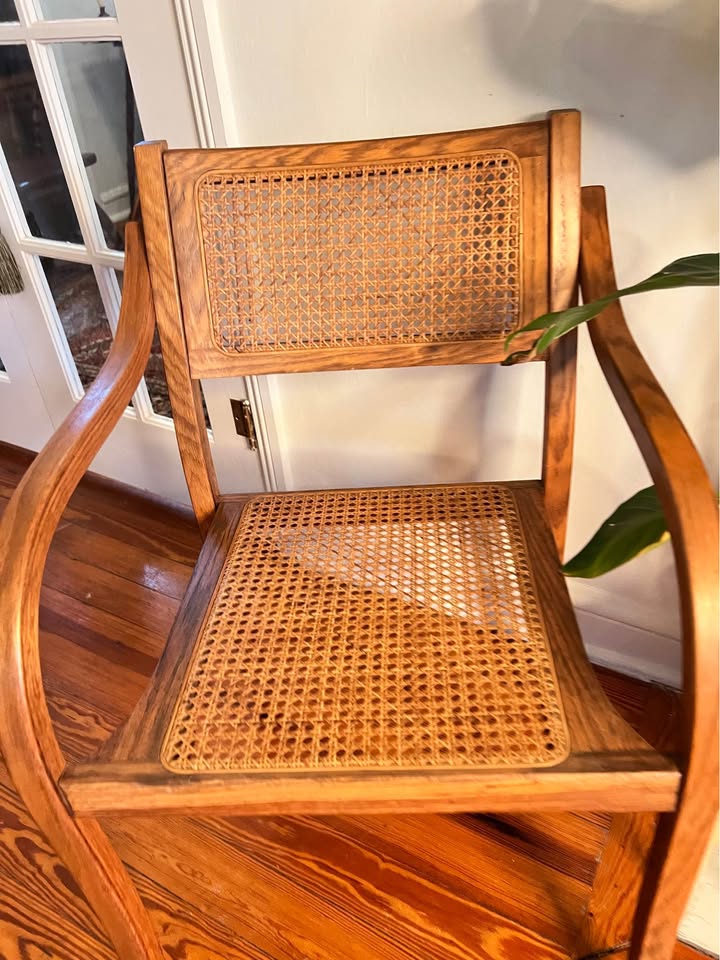 Vintage Cane Armchair | Bentwood Thonet Style | 1970s Accent Chair, gallery view 4