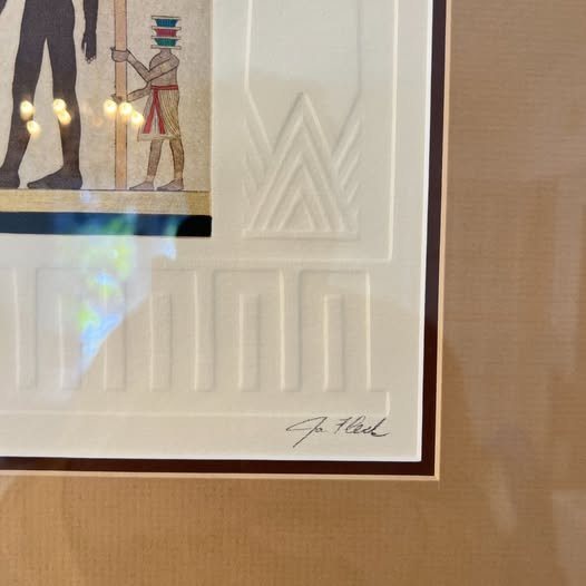 Limited Edition Egyptian wall Art | Bronzed Frame | Artist’s Proof Lithograph, gallery view 5