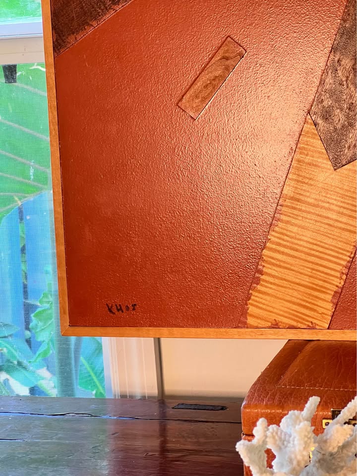 Large Vintage Wood Abstract | Geometric Relief Wall Art, gallery view 4