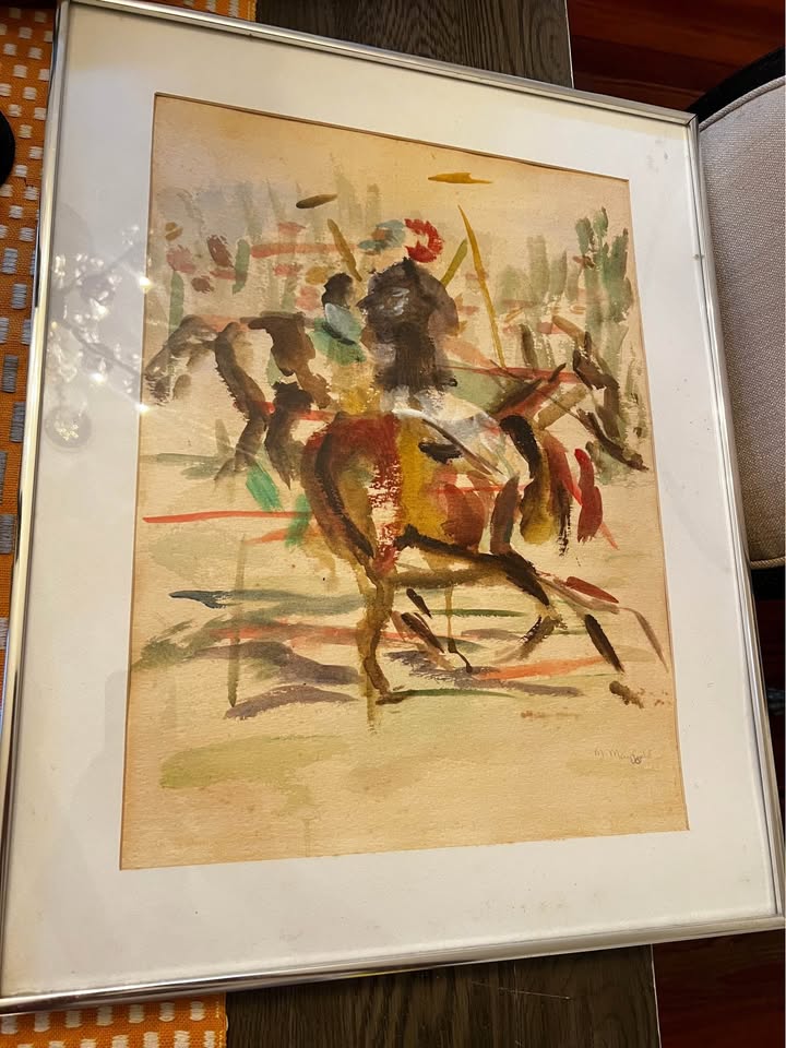 Florida Polo Painting Signed by M. Mayfield | Equestrian Art, gallery view 2