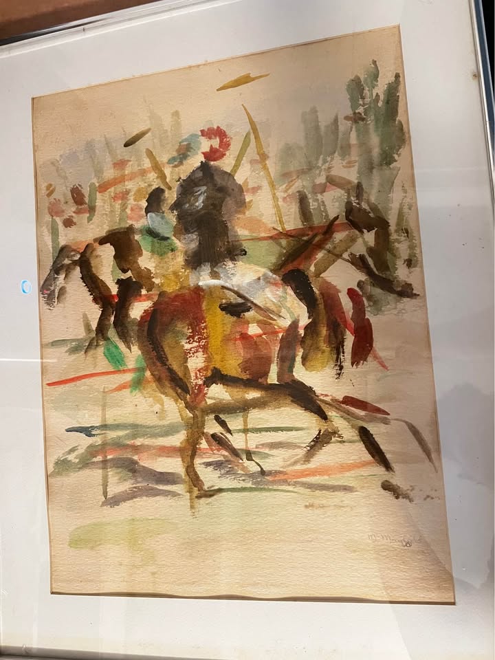 Florida Polo Painting Signed by M. Mayfield | Equestrian Art, gallery view 4