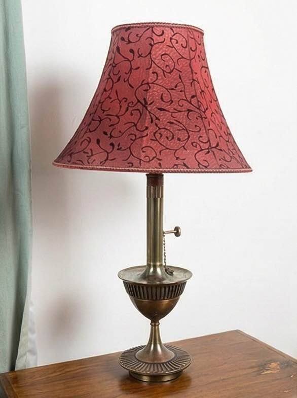 Pair Vintage Brass Empire Column Lamps – Solid Brass – Classic Statement, gallery view 4
