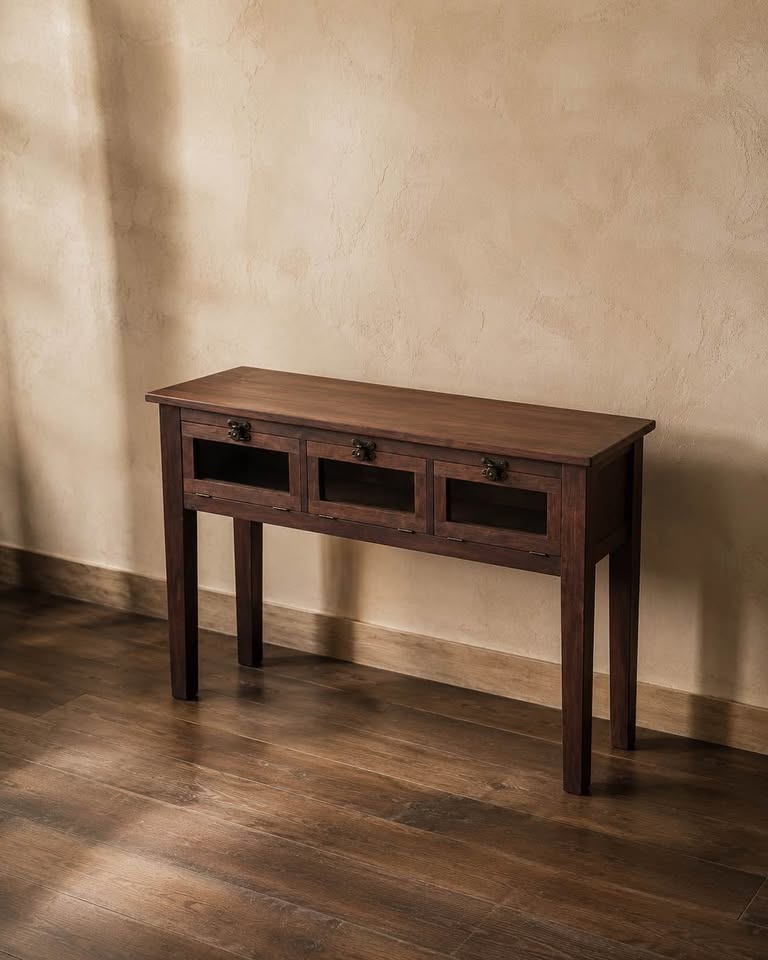 Pottery Barn Console Table | Solid Wood Entryway Buffet, gallery view 4