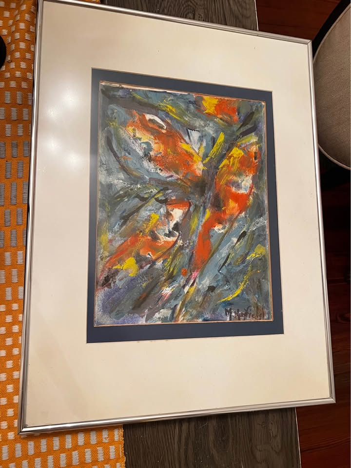 Vintage Signed Abstract Artwork “Koi Polloi” by Marlene Mayfield | Florida Wall Art, gallery view 2