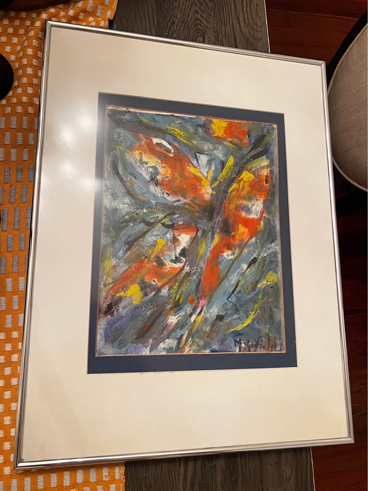 Vintage Signed Abstract Artwork “Koi Polloi” by Marlene Mayfield | Florida Wall Art, gallery view 3