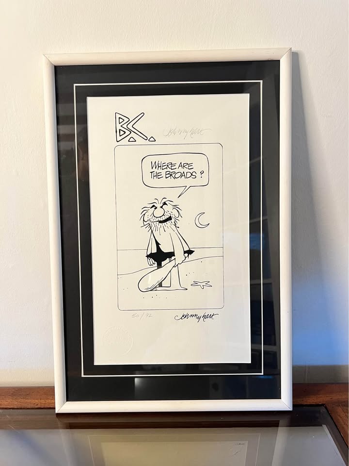 Signed B.C. Comic Print by Johnny Hart | Limited Edition Cartoon Art | Framed, gallery view 2
