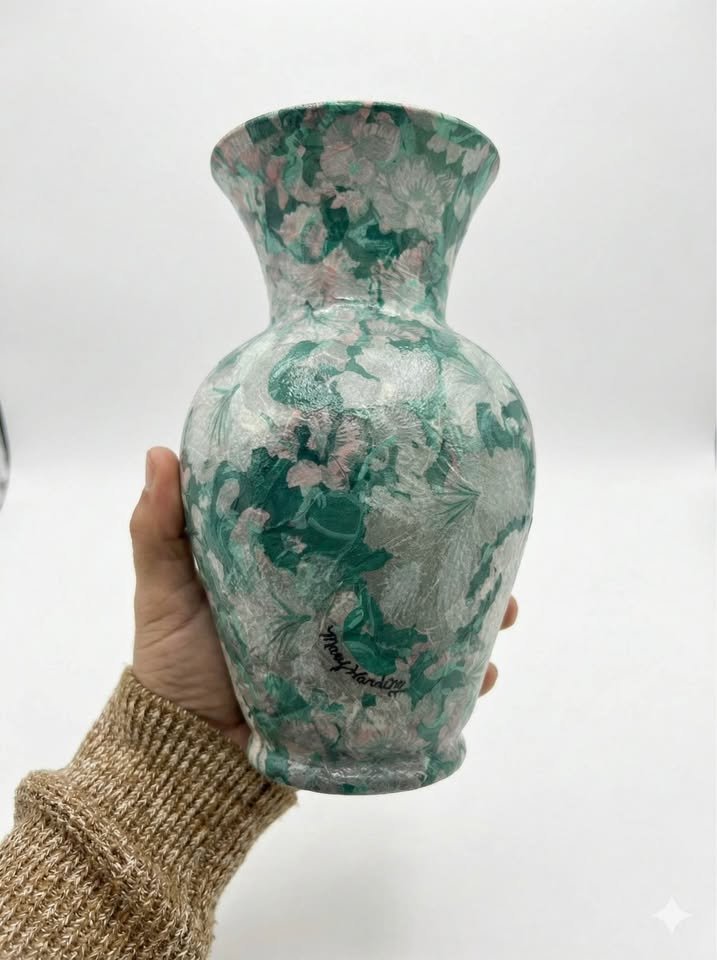 Vintage Vase by Mary Harding | Green Floral Artisan | Botanical Decor, gallery view 3