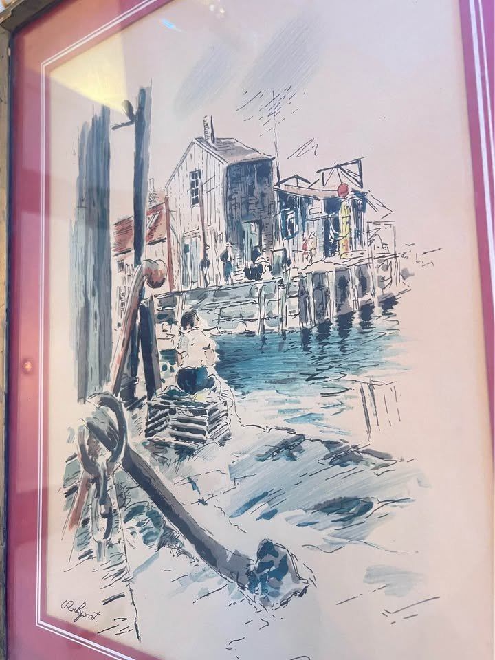 John Haymson Rockport Watercolor | Mid Century Nautical Art | Framed Vintage, gallery view 5