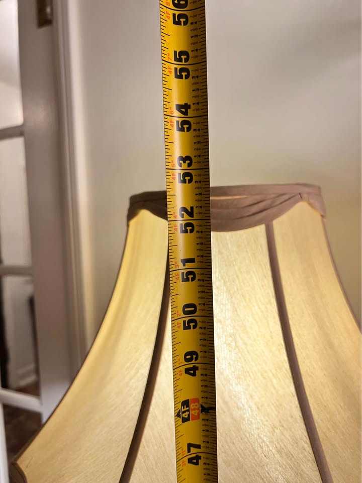 MCM Wood Floor Lamp with Table | Vintage Mid-Century, gallery view 2