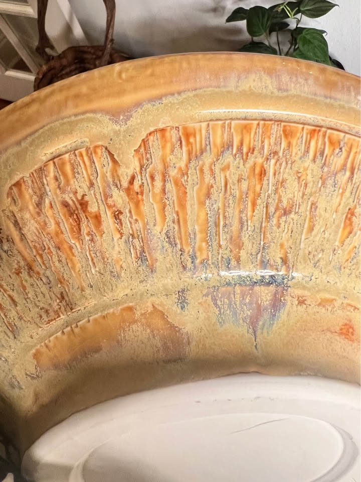 Large Botanical Ceramic Bowl | Sculptural Glazed Pottery, gallery view 5