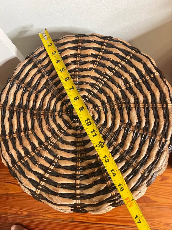 Woven drum side table, gallery view 3