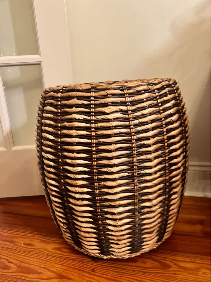 Woven drum side table, gallery view 5