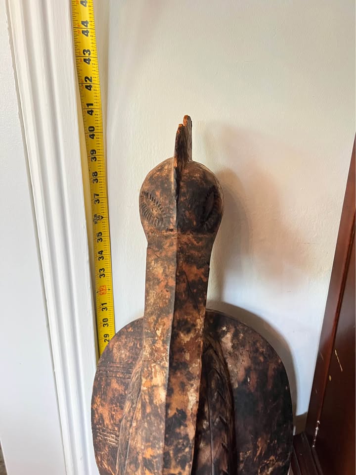 Pair Large African Wood Bird Sculptures | Senufo Style Floor Figures, gallery view 6