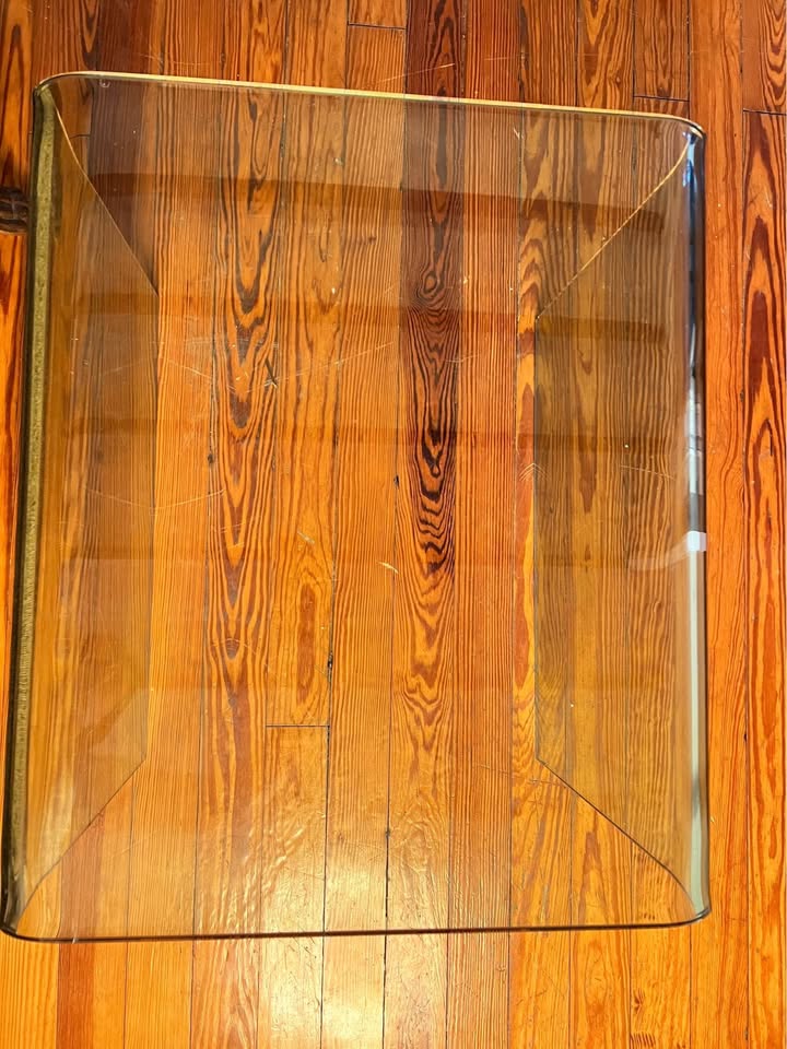 Bent Glass Waterfall Console Table | Cristaline Signed | Fiam Italia Style, gallery view 3